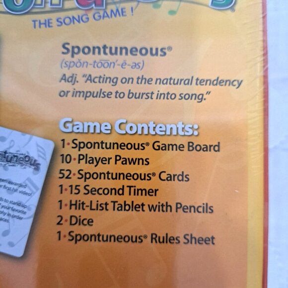 SPONTUNEOUS - The Song Game, Sing It or Shout It, Talent NOT Required Sealed! - Picture 8 of 9